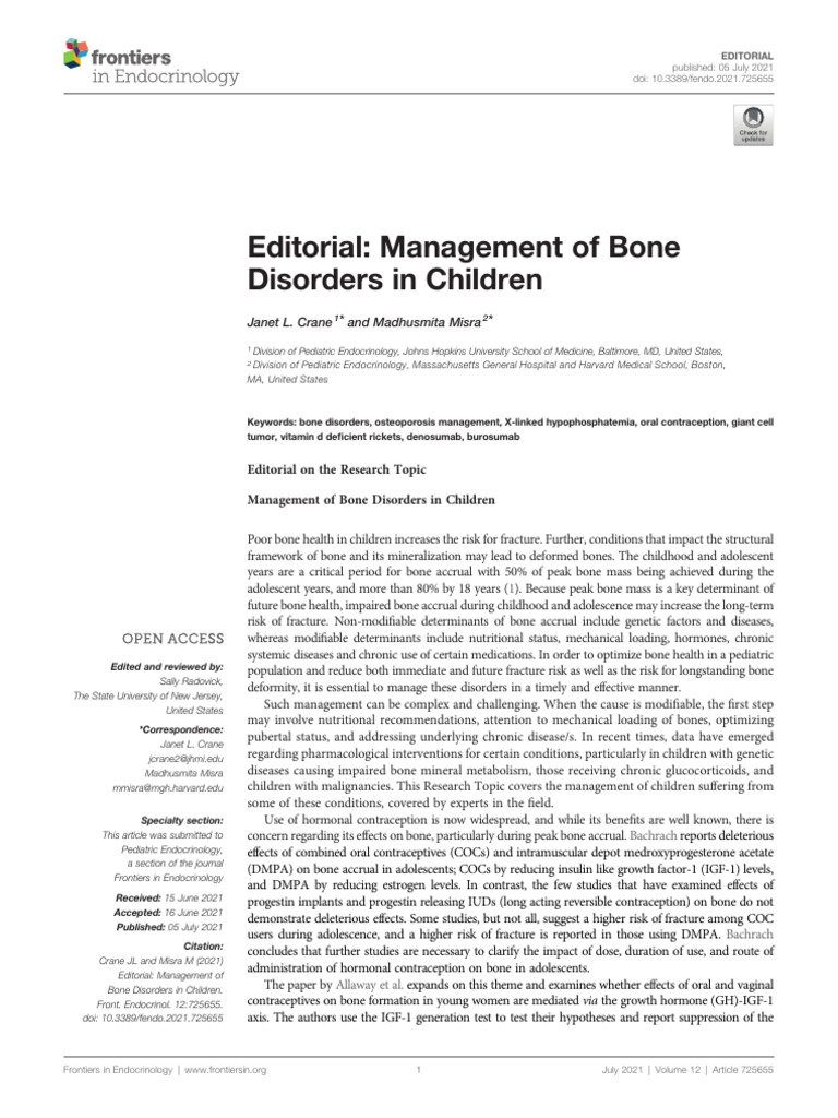 Editorial - Management of Bone Disorders in Children | PDF | Bone ...