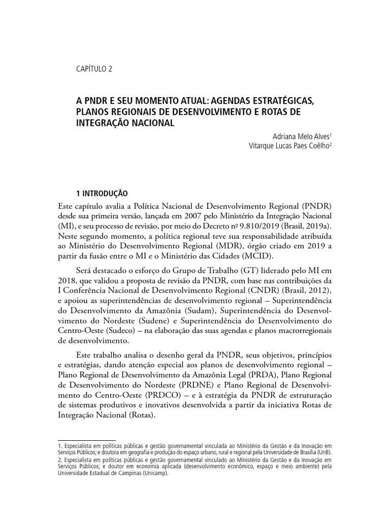PNDR: Análise e Desafios Atuais | PDF | Brasil | Economia