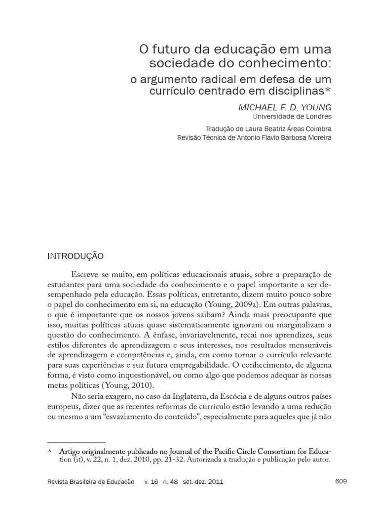 Currículo Centrado no Conhecimento na Educação | PDF | Pedagogia ...