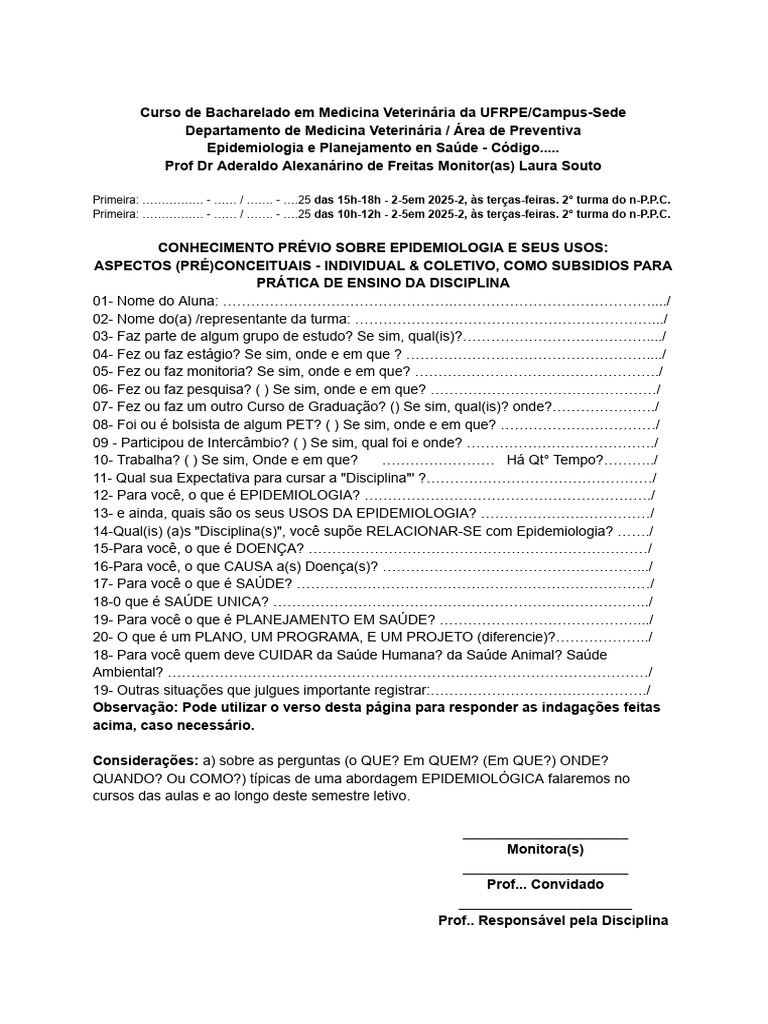 Questionário | PDF