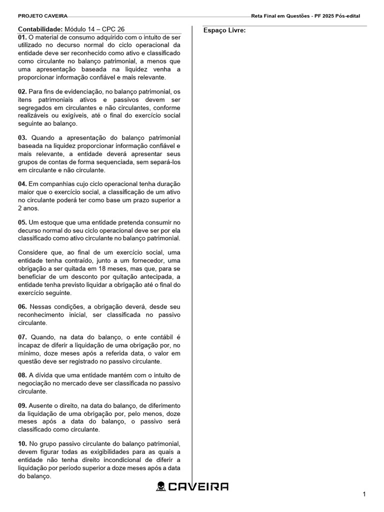 Contabilidade: CPC 26 e Demonstrações Contábeis | PDF | Balancete ...