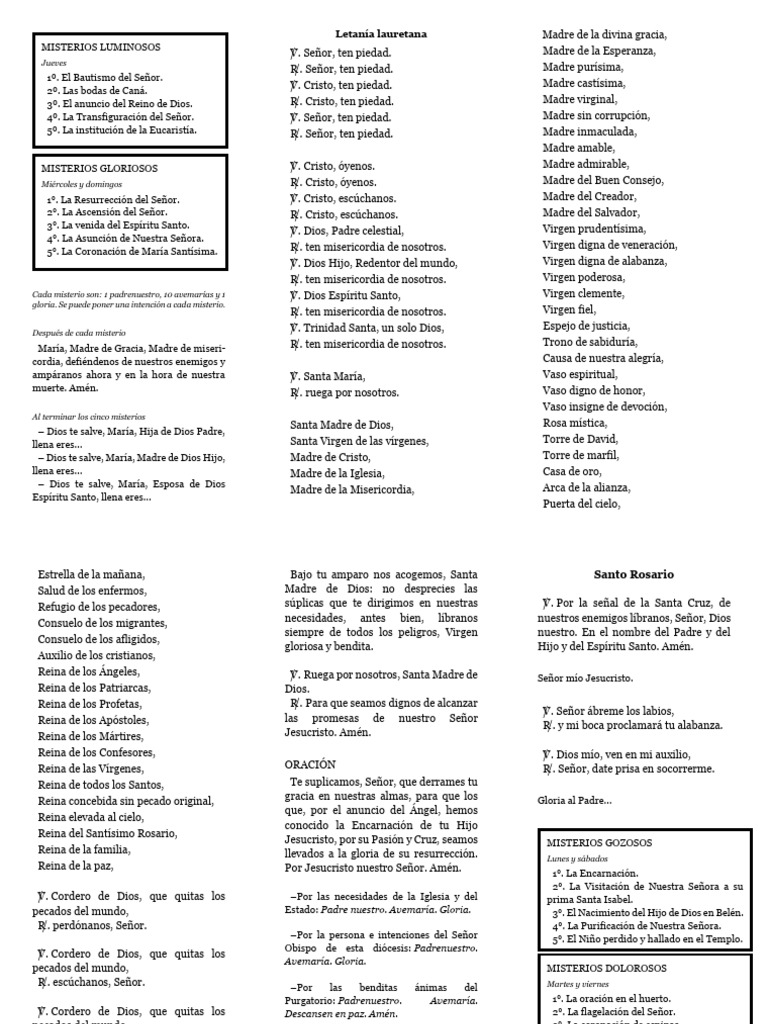 Guía del Santo Rosario | PDF | María, madre de Jesús | Rosario