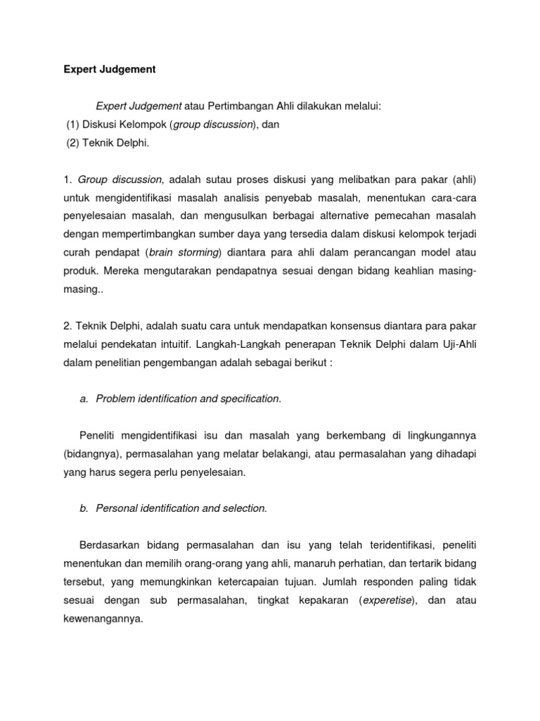 Expert Judgement