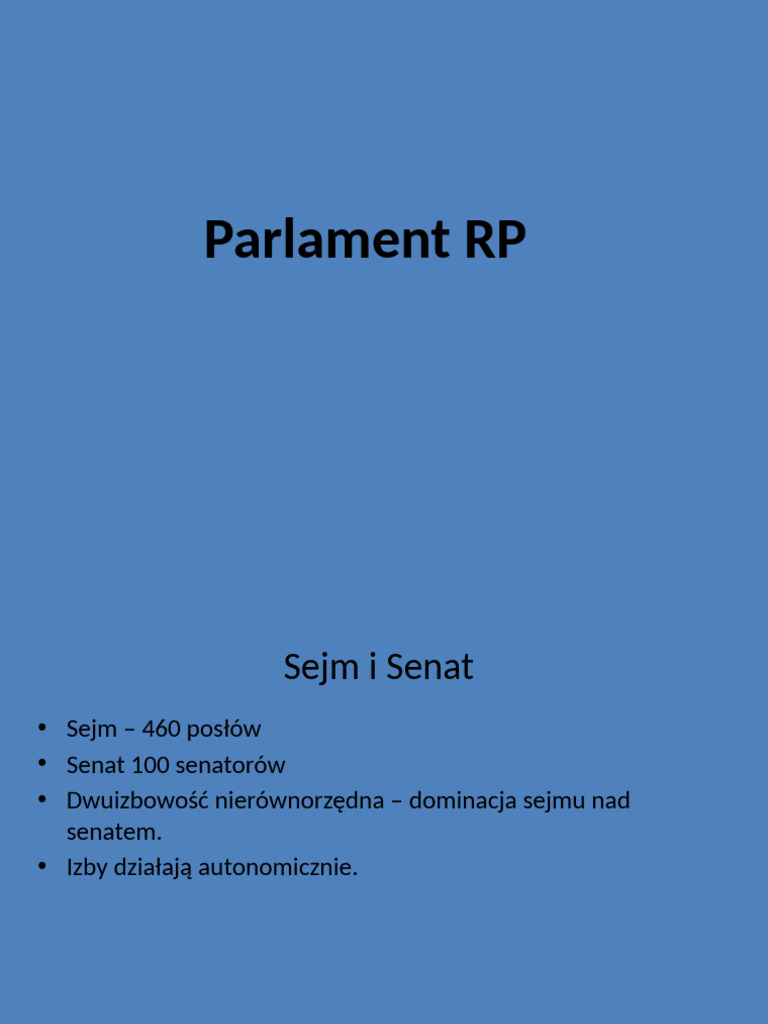Lekcja 31 - Parlament RP | PDF
