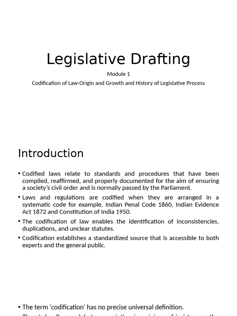 Codification of Law: History & Benefits | PDF | Codification (Law ...