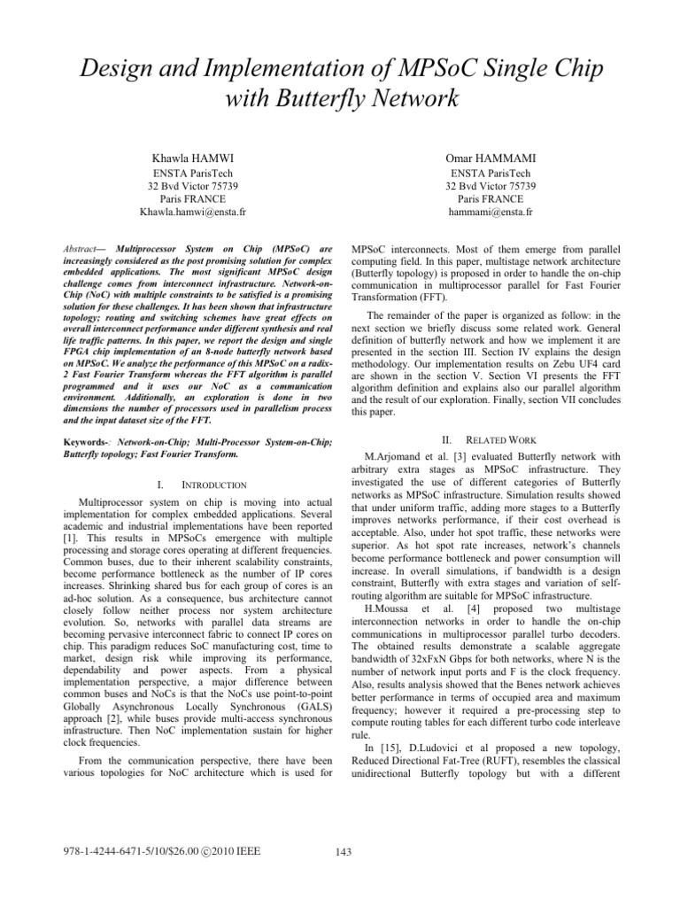 Design and Implementation of MPSoC Single Chip With Butterfly Network ...