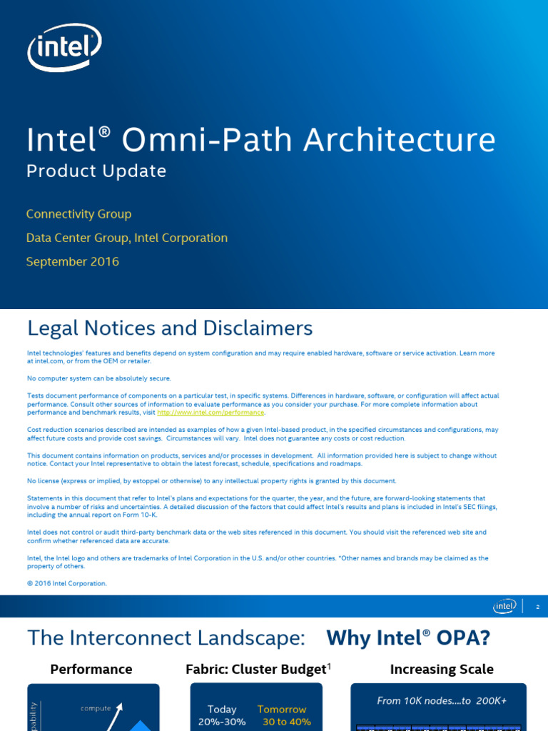 Intel® Omni-Path Architecture Update | PDF | Computer Cluster | Intel