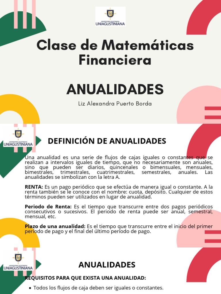 Guía Completa sobre Anualidades Financieras | PDF | Interés | Flujo de ...