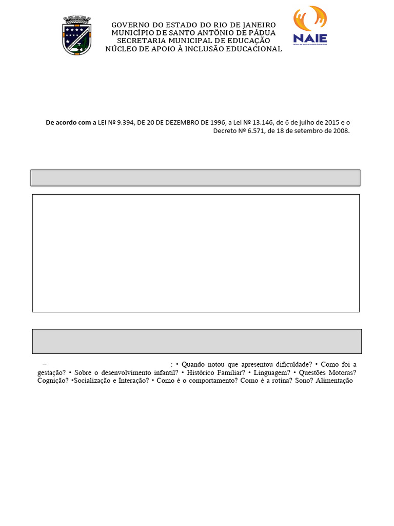 Plano de Atendimento Educacional TEA | PDF | Pedagogia | Inclusão ...
