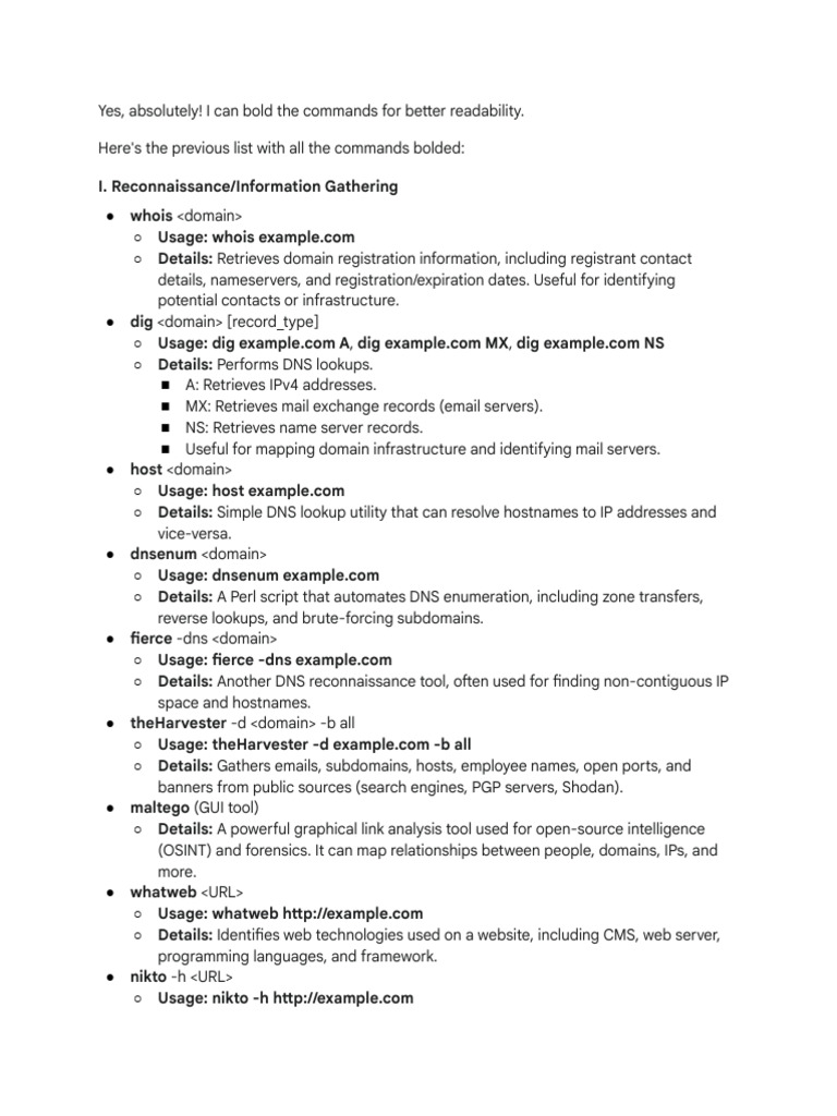 Essential Penetration Testing Commands | PDF | Domain Name System ...