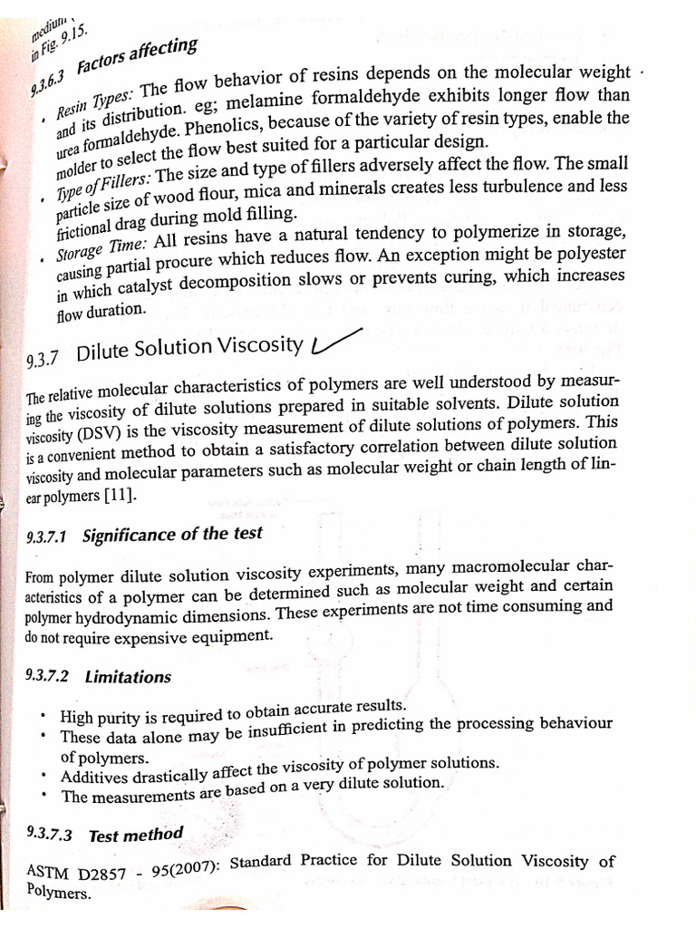 Dilute Solution Viscosity Pdf