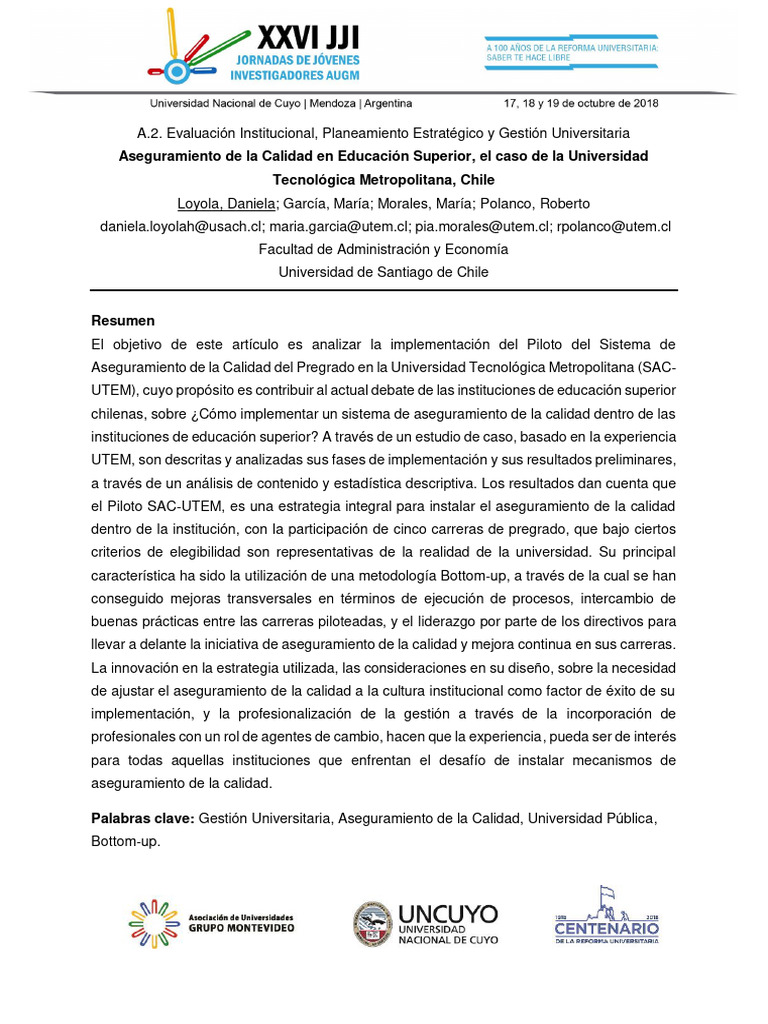 Aseguramiento de La Calidad en Educacion | PDF | Evaluación | Institución