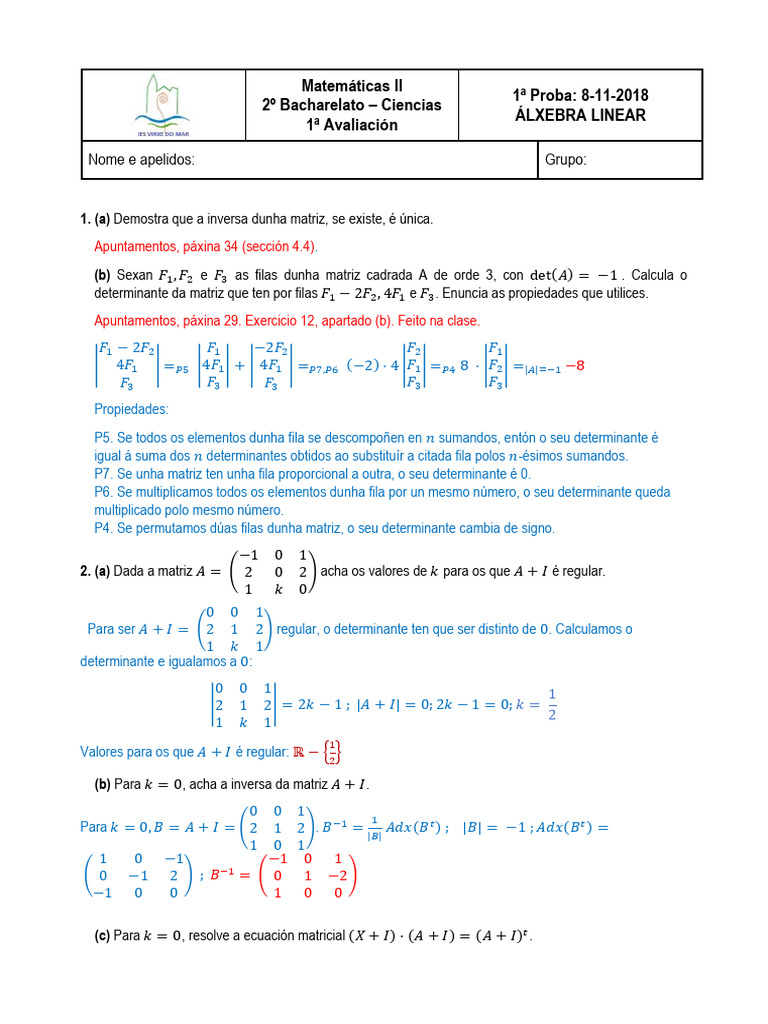 2bc b1 Alxebra Proposta Solucion | PDF