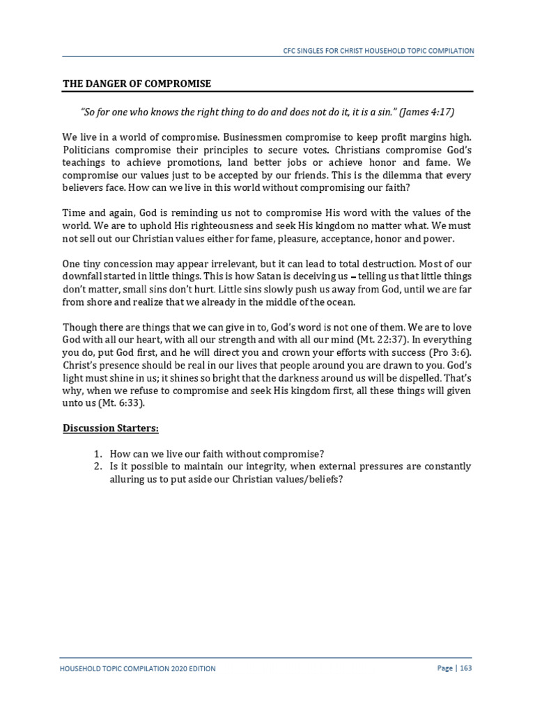 The Danger of Compromise | PDF