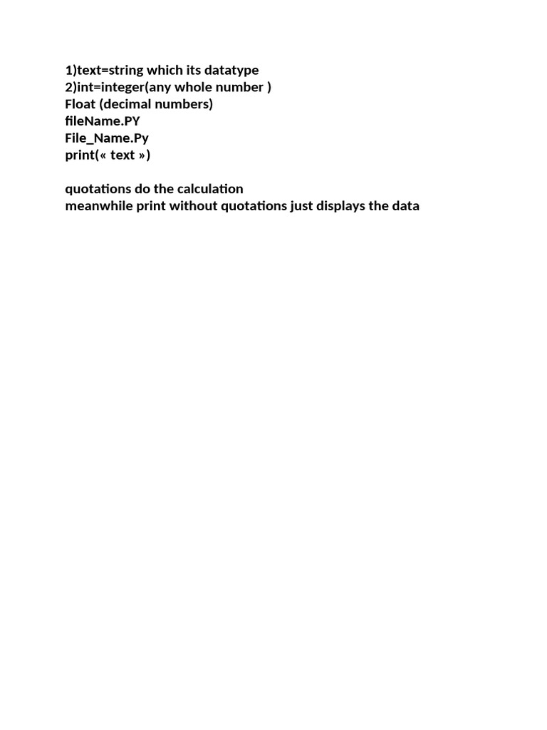 Python Data Types and Print Function | PDF