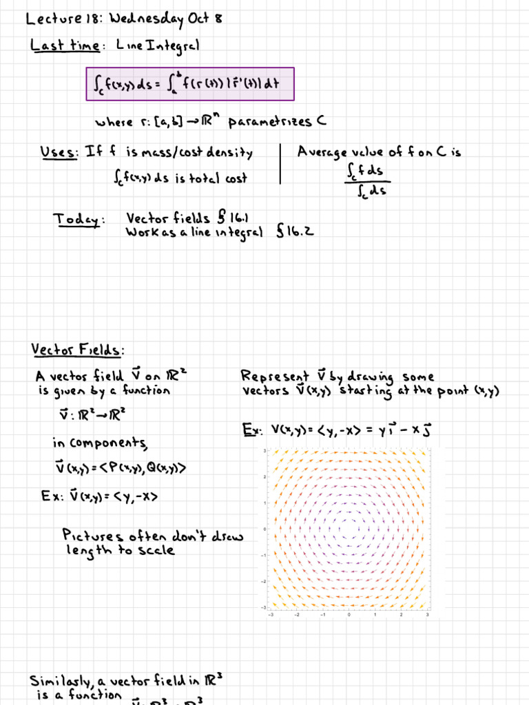 Understanding Vector Fields and Line Integrals | PDF | Physics | Calculus