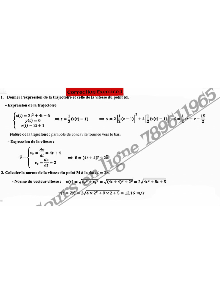 Correction Exercice 1 | PDF