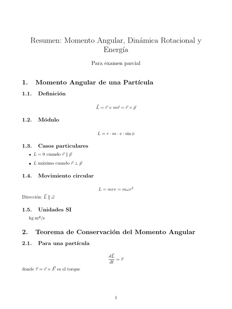 Momento Angular y Dinámica Rotacional | PDF | Momento angular | Rotación