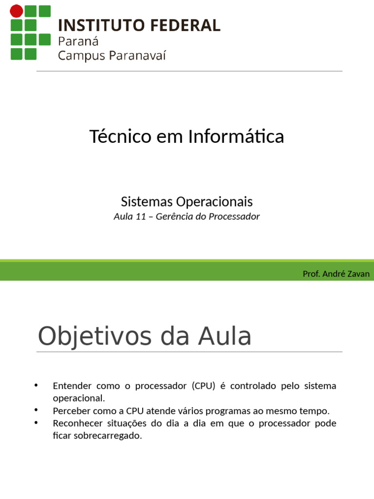 Gerência do Processador em Sistemas Operacionais | PDF | Agendamento ...