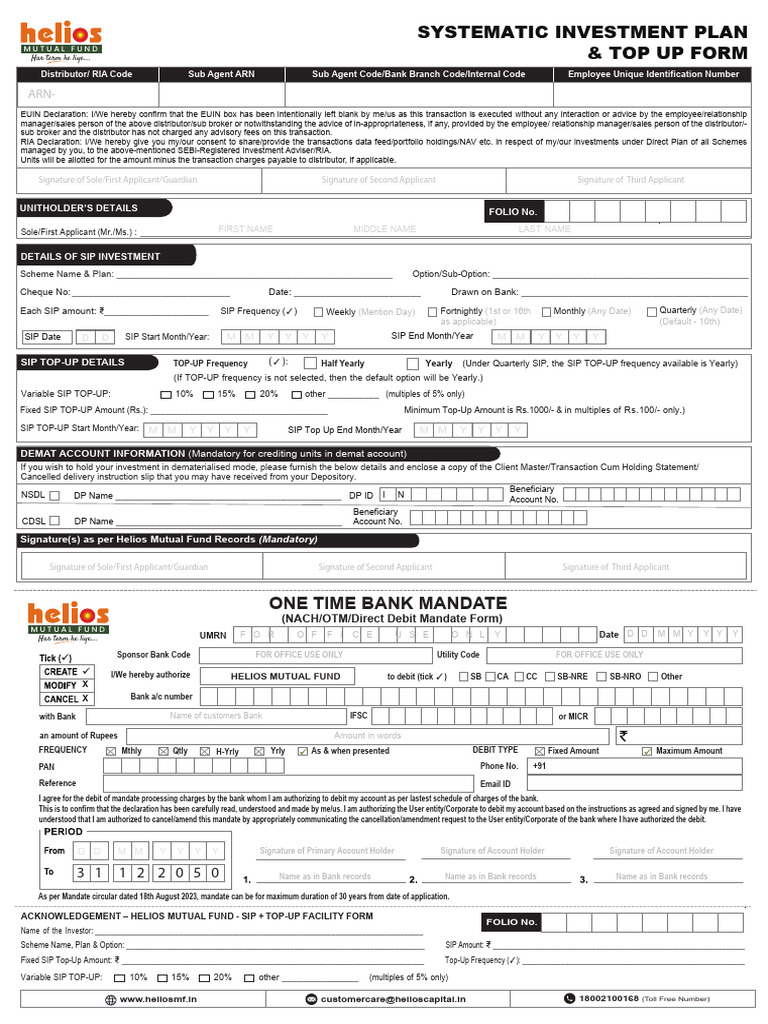 Sip Form | PDF | Cheque | Banks