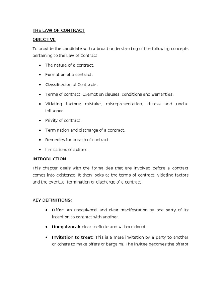 Understanding Contract Law Essentials | PDF | Offer And Acceptance ...