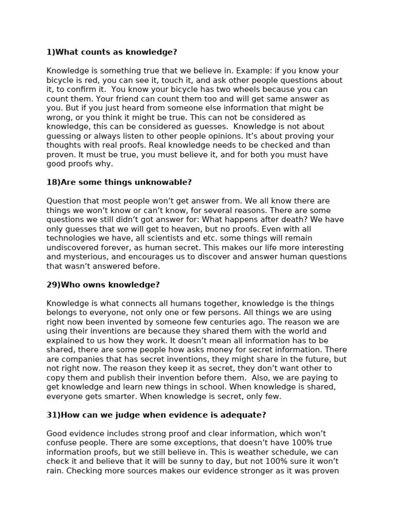 Understanding Knowledge and Its Sources | PDF | Knowledge | Evidence