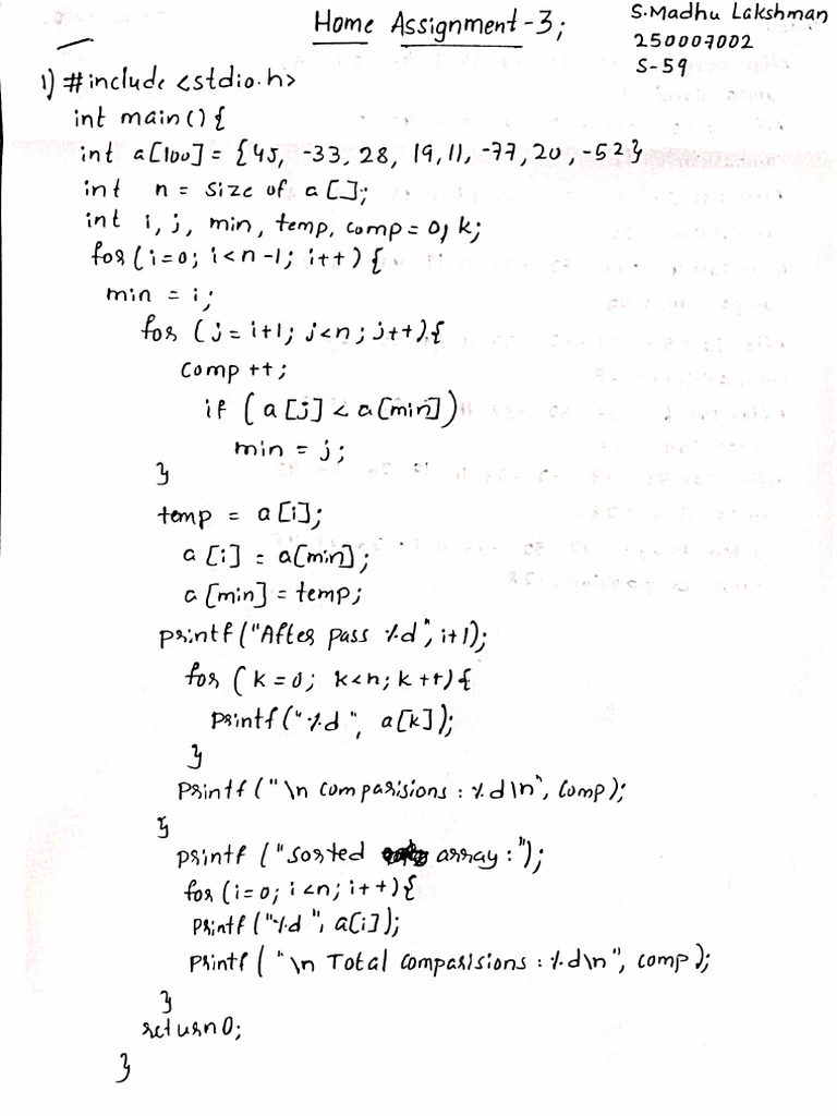 C Home Assignment - 3 | PDF