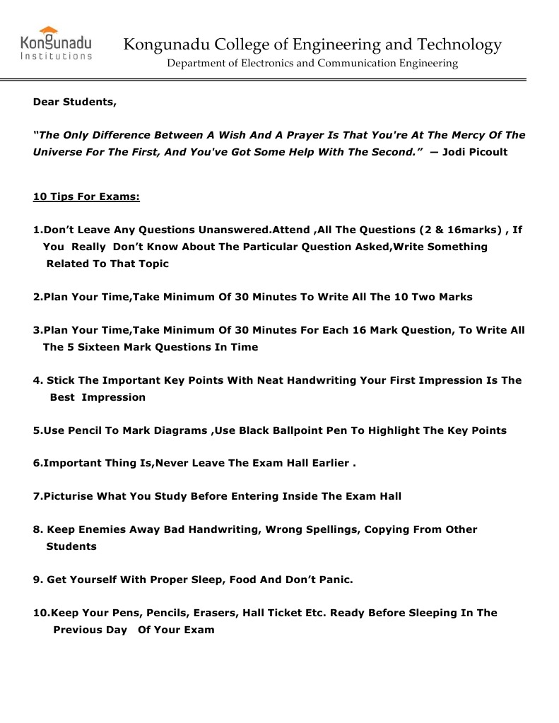 Exam Success Tips for Students | PDF
