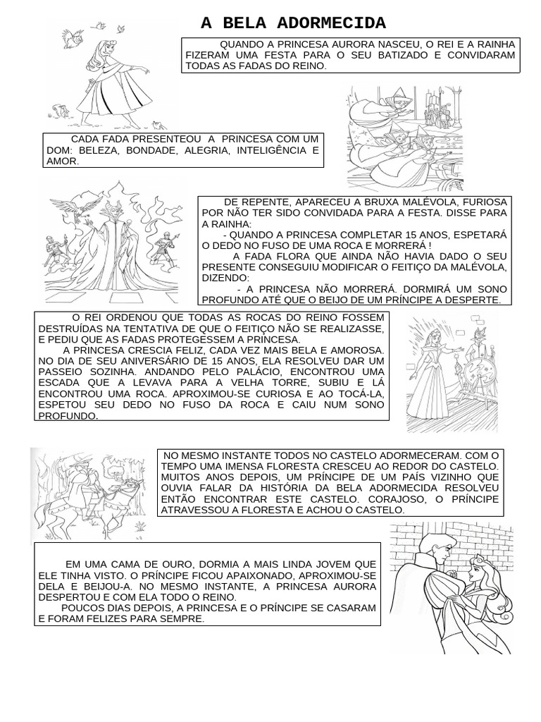 A Bela Adormecida: Resumo e Atividades | PDF | Bela Adormecida