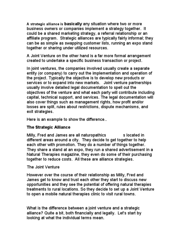 Joint Venture and Alliances | PDF | Joint Venture | Intellectual Property