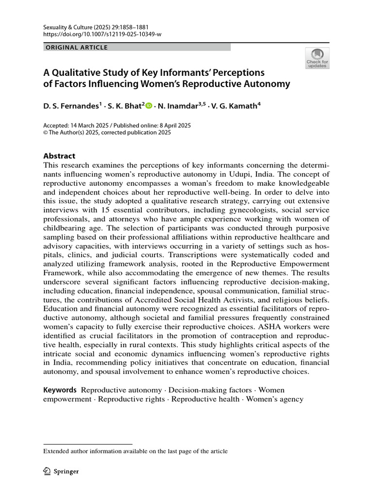 A Qualitative Study of Key Informants' Perceptions of Factors ...