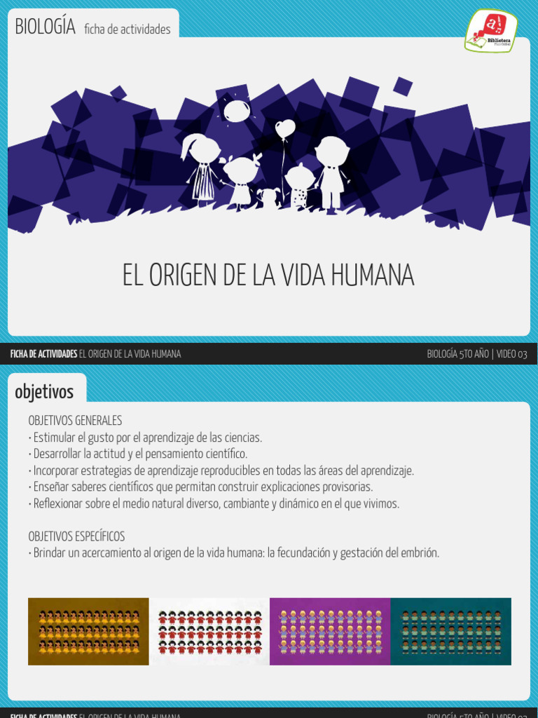 Actividades sobre el Origen de la Vida Humana | PDF | Aprendizaje ...