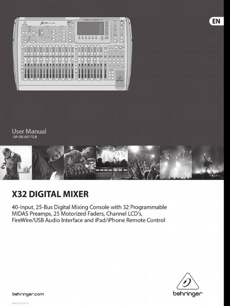 OP de 007 TLB Behringer x32 Digital Mixer Manual Optimized | PDF