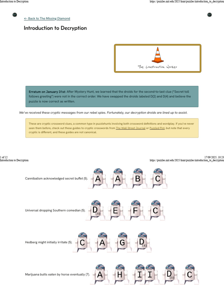 Introduction To Decryption | PDF | Crossword | Games Of Mental Skill