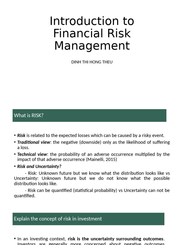 Understanding Financial Risk Management | PDF | Financial Risk | Risk
