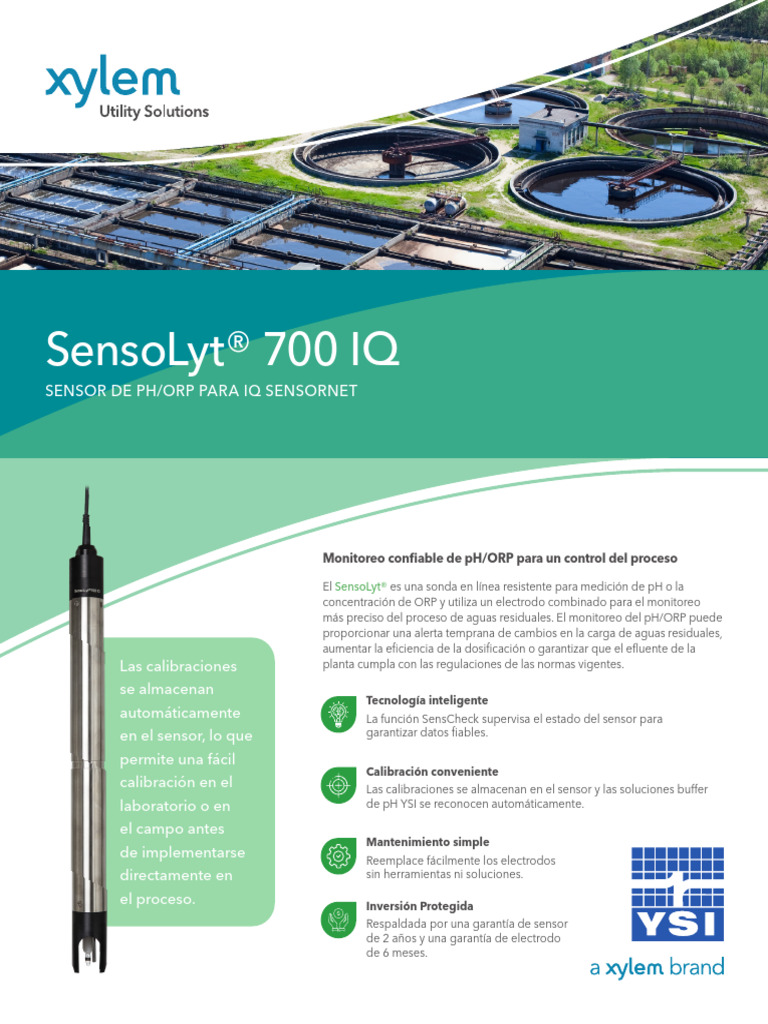 IQ SensorNet SensoLyt Sensor Spec Sheet Spanish | PDF | Sensor ...