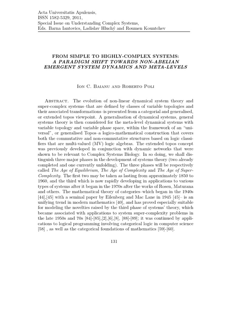 Non-Abelian Dynamics in Complex Systems | PDF | System | Category Theory