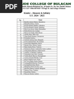 2025-2026 Class List for Boys and Girls | PDF
