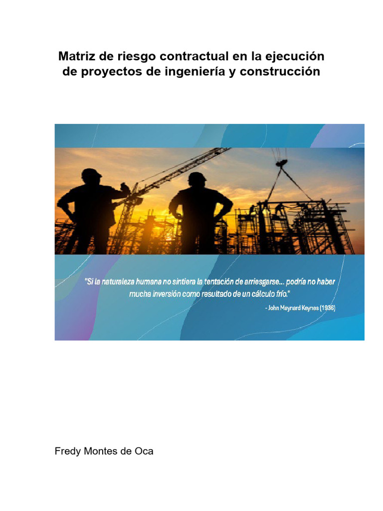 Matriz de Riesgo en Proyectos de Construcción | PDF | Contratista ...