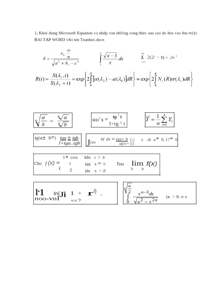 Microsoft Equation in Word Tutorial | PDF