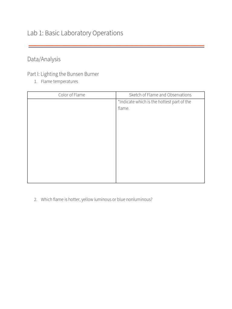 1111_Lab 1 Data Sheet | PDF
