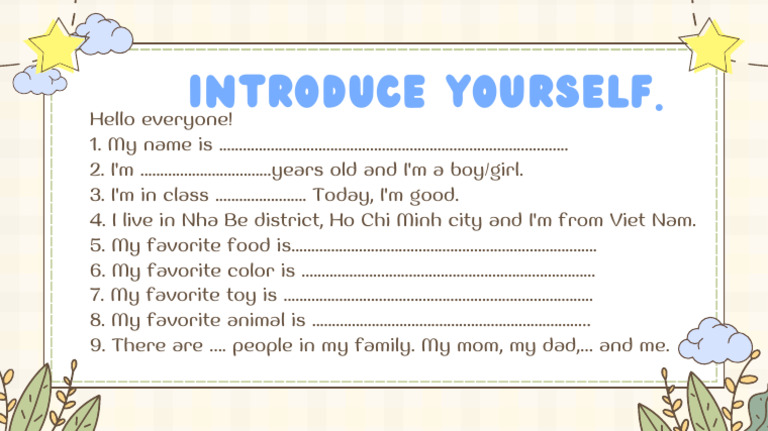 Simple Self-Introduction Template | PDF
