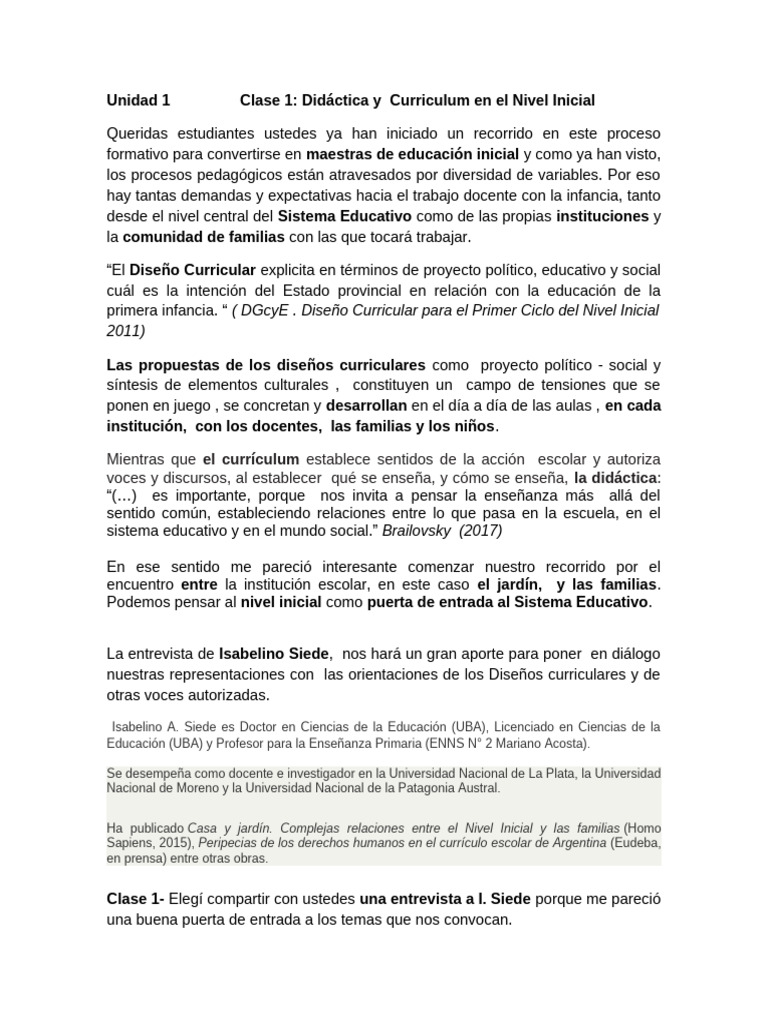 Didáctica y Currículum en Educación Inicial | PDF | Plan de estudios ...