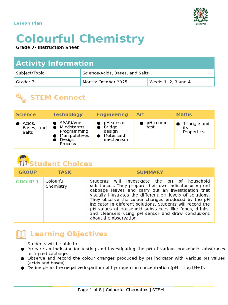 Grade 7 Acids and Bases Lesson Plan | PDF | Ph | Acid