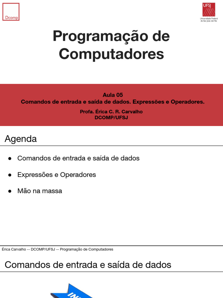 Comandos e Operadores em Programação | PDF | Entrada/Saída | Informática