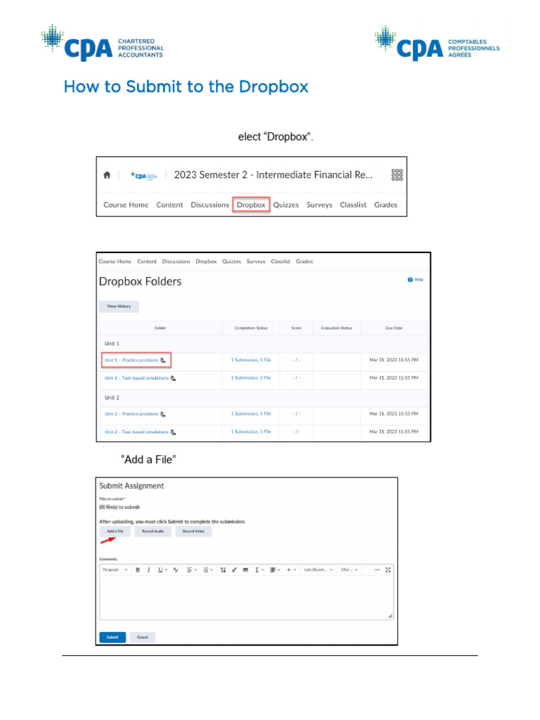 PrepCOM 2301E HowTo SubmitToDropbox | PDF