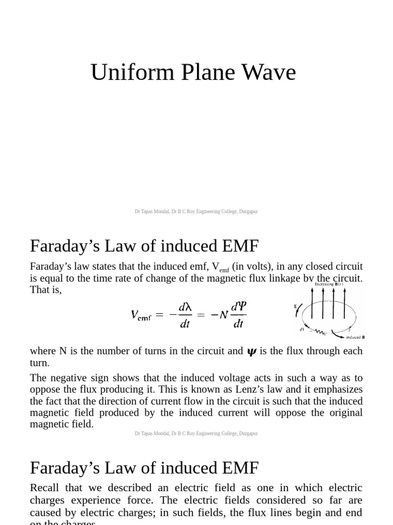 Uniform Plane Wave (Auto-Saved) | PDF | Electromagnetic Induction ...