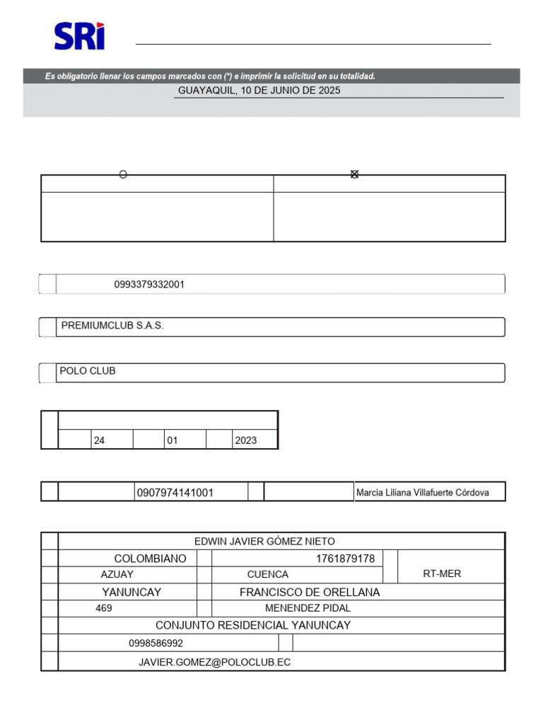 Formulario Inscripcion o Actualizacion Ruc | PDF