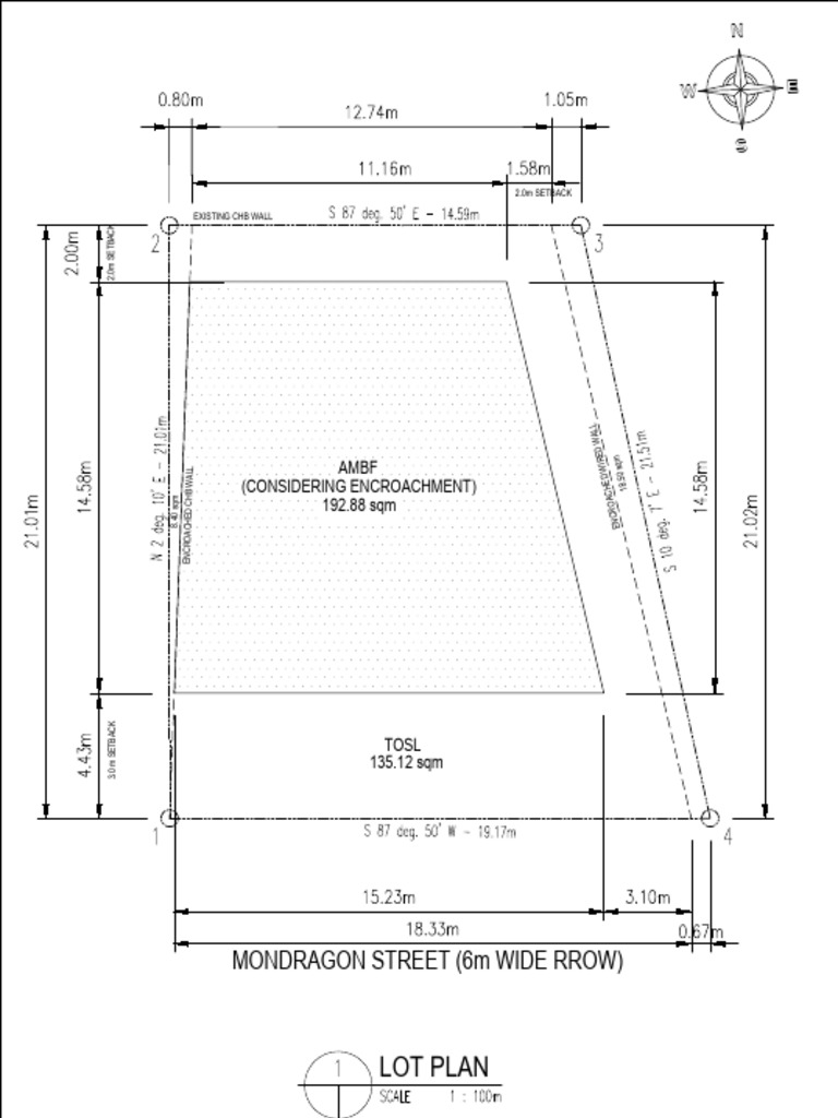 Lot Plan with Setback Details | PDF