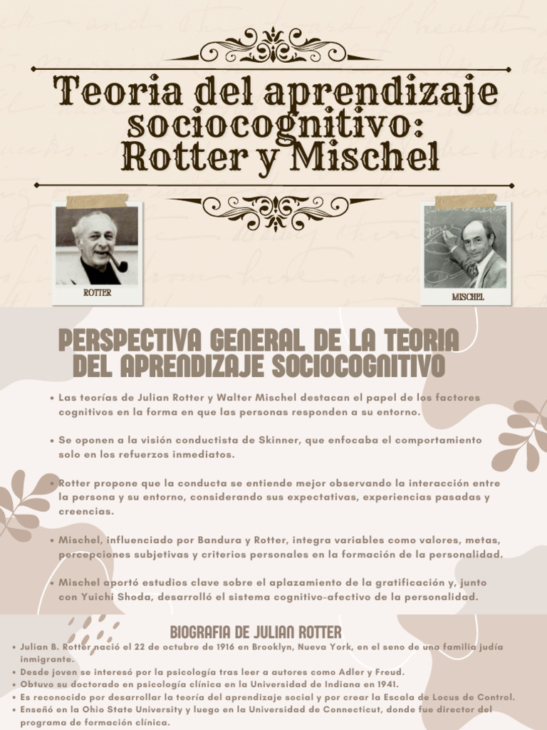 Teoría Sociocognitiva de Rotter y Mischel | PDF | Comportamiento ...